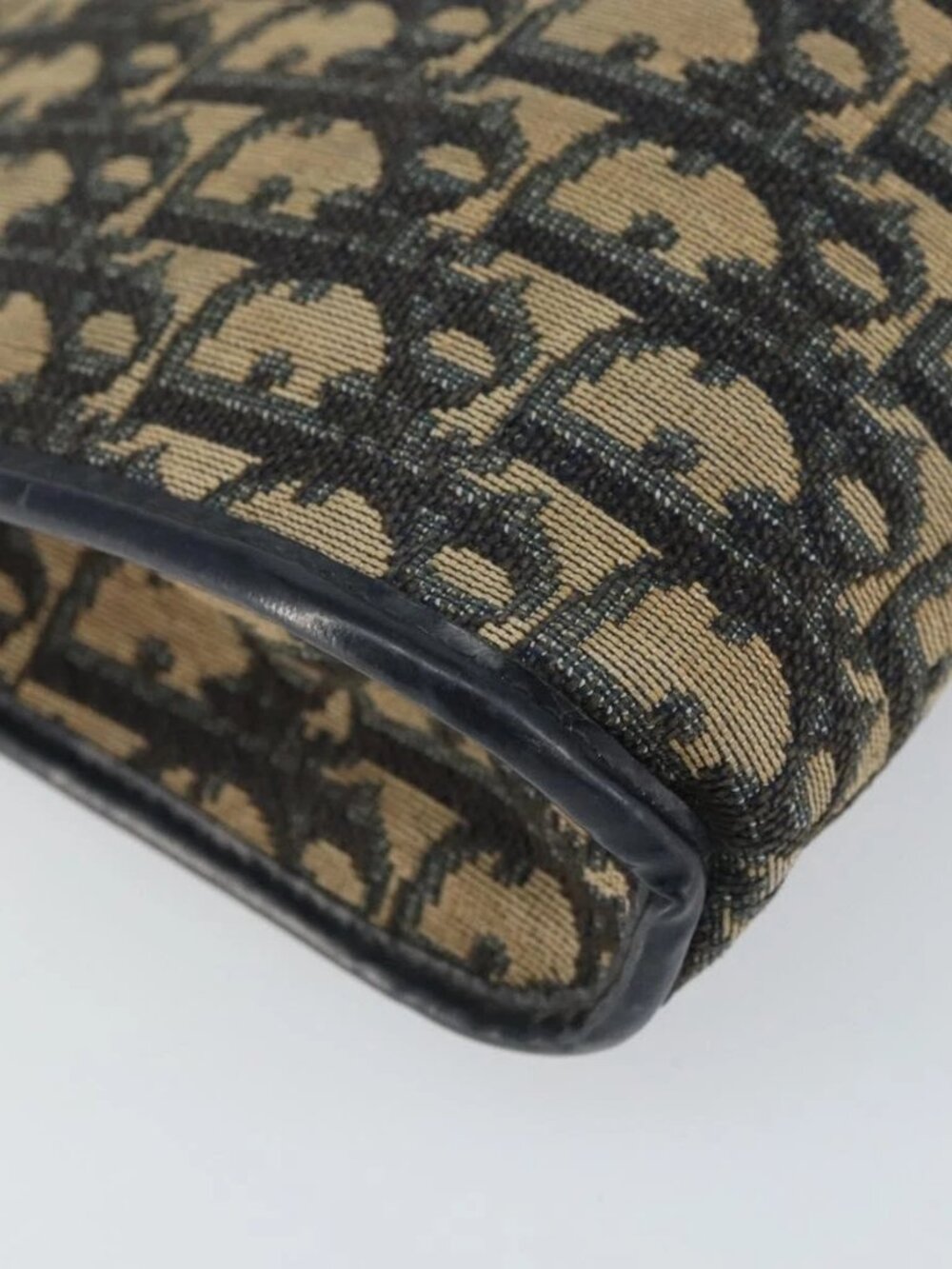 Christian Dior Trotter Canvas Shoulder Bag Navy Gold Auth bs32154 - Picture 4 of 16